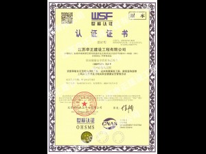 職業(yè)健康安全管理體系認(rèn)證書(shū)